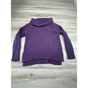 JJill Purple Chunky Knit Cowl Neck Sweater Petite Small Cozy Textured
